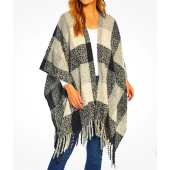 Woolrich Women's Blanket Wrap One Size NWT Amelia Fringe Buffalo Check Comfort - Picture 1 of 13
